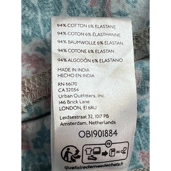 FREE PEOPLE TOP WOMENS XSMALL MELANIE FLORAL LONG SLEEVE STRETCH SHIRT SAND - Picture 11 of 12